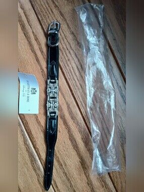 Hartman & Rose Black Crystal Boutique Dog Collar